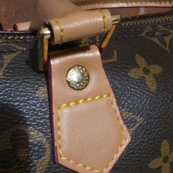 Louis Vuitton Mini Speedy Brown and Tan Monogram Satchel 1990s Excellent - Picture 3 of 15